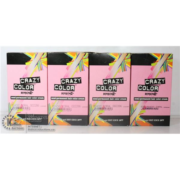 FOUR BOXES OF CRAZY COLOUR SEMI PERMANENT PEACHY