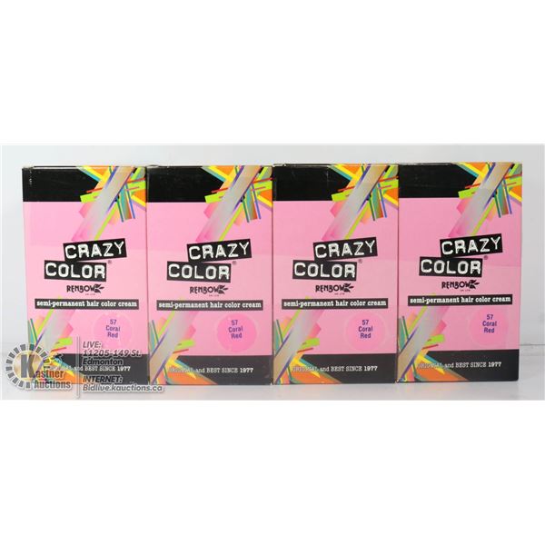 FOUR BOXES OF CRAZY COLOUR SEMI PERMANENT CORAL