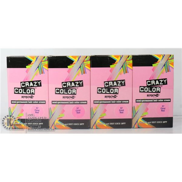 FOUR BOXES OF CRAZY COLOUR SEMI PERMANENT CORAL