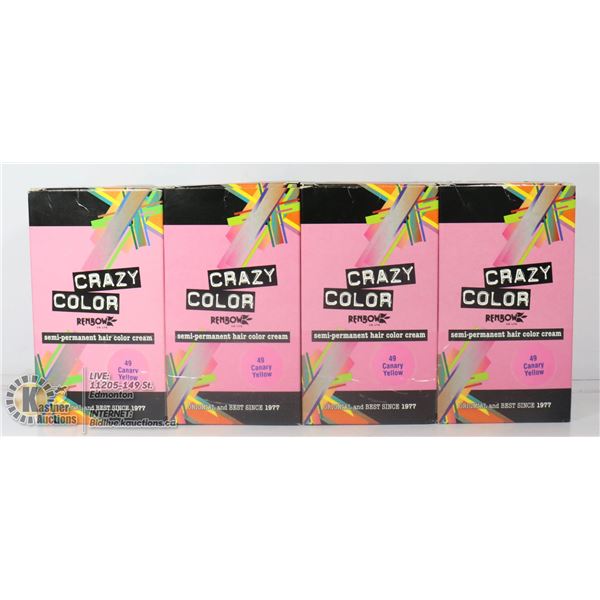 FOUR BOXES OF CRAZY COLOUR SEMI PERMANENT CANARY