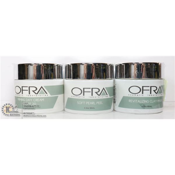 LOT OF THREE OFRA REVITALIZING CLAY MASKS.