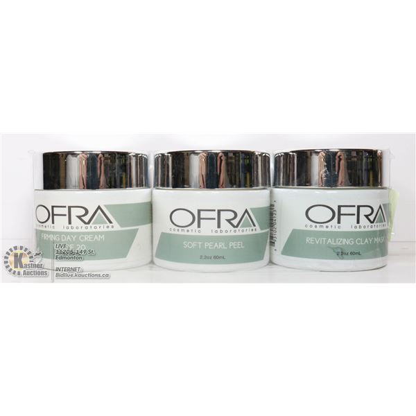 LOT OF THREE OFRA REVITALIZING CLAY MASKS.