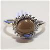 Image 1 : 68 - JP738 SILVER SMOKEY QUARTZ WHITE TOPAZ RING
