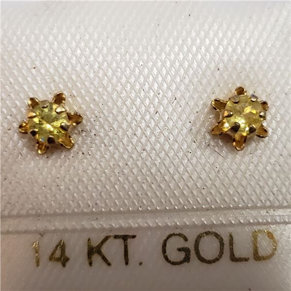 71 - JP738 14K  YELLOW SAPPHIRE EARRINGS