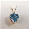 Image 1 : 74 - JP738 14K  BLUE TOPAZ DIAMOND PENDANT