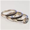 Image 1 : 75 - JP738 SILVER 3 STACKINGS  CZ MARCASITE RING