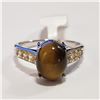 Image 1 : 80 - JP738 SILVER TIGER EYE CITRINE RING