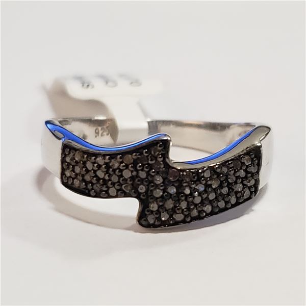 82 - JP738 SILVER CHAMPAGNE DIAMOND RING