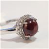 Image 1 : 86 - JP738 SILVER GARNET WHITE TOPAZ RING
