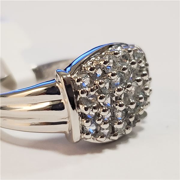 92 - JP738 SILVER AQUAMARINE RING