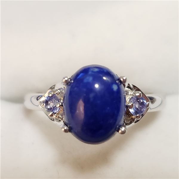94 - JP738 SILVER LAPIS LAZULI TANZANITE RING