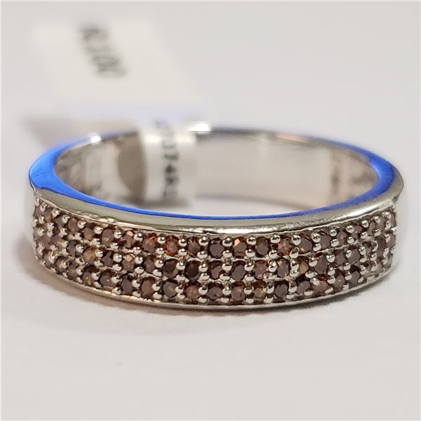 95 - JP738 SILVER RED DIAMOND RING