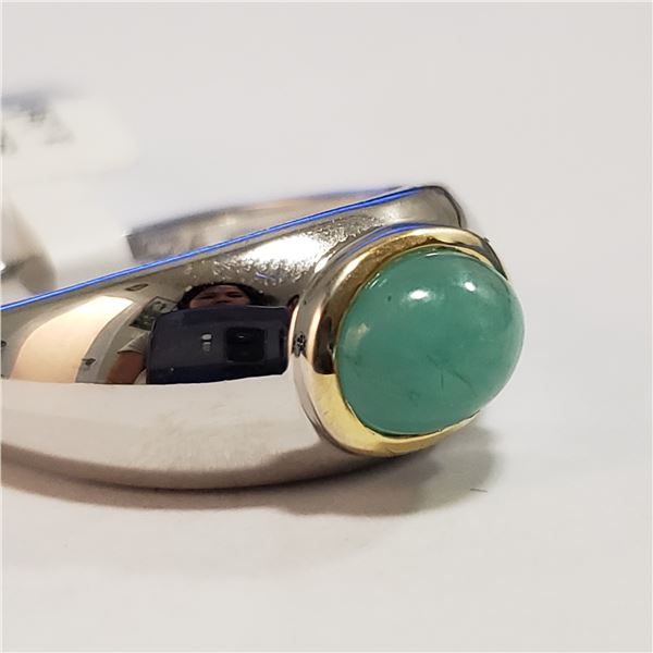 97 - JP738 SILVER EMERALD RING