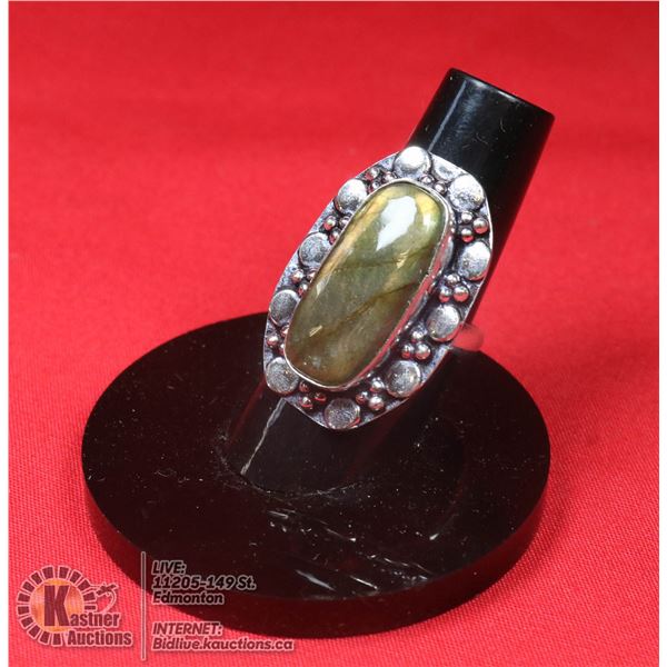 #2-NATURAL FIRE LABRADORITE RING SIZE 6