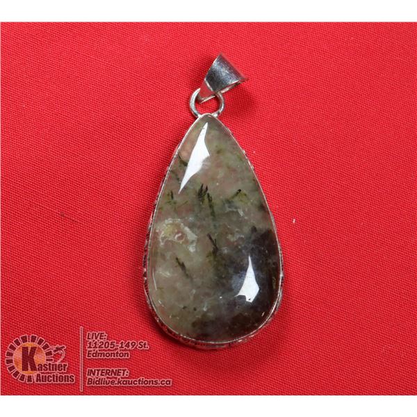 #14-NATURAL PREHNITE PENDANT