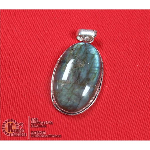 #22-NATURAL FIRE LABRADORITE PENDANT