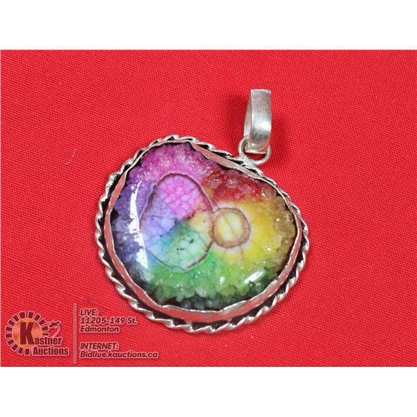 #30-RAINBOW SOLAR QUARTZ PENDANT