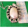 Image 1 : 19)  TIBETAN SILVER WITH LARGE BIWA PEARL