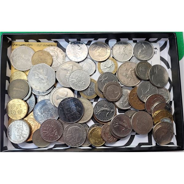 1)  LOT OF 62 WORLD COINS, INCLUDES: