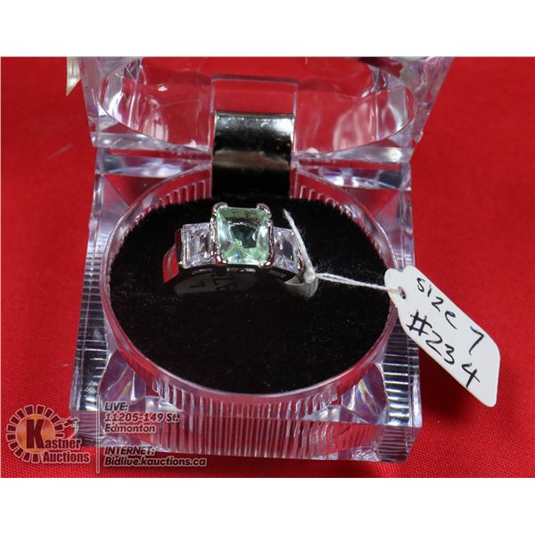 NEW 925 STERLING SILVER LADIES RING, SIZE 7, CUBIC