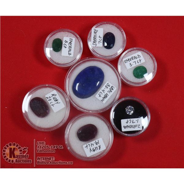 X7 GENUINE RUBY, EMERALD, SAPPHIRE, LAPIS LAZULI