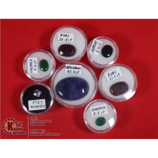 X7 GENUINE RUBY, EMERALD, SAPPHIRE, LAPIS LAZULI