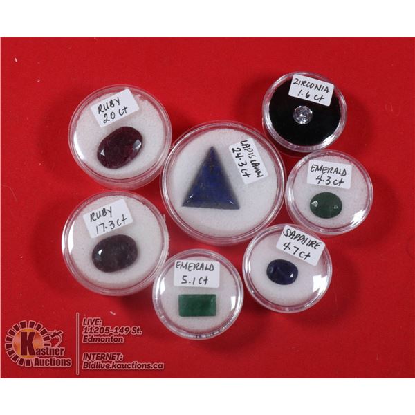 X7 GENUINE RUBY, EMERALD, SAPPHIRE, LAPIS LAZULI