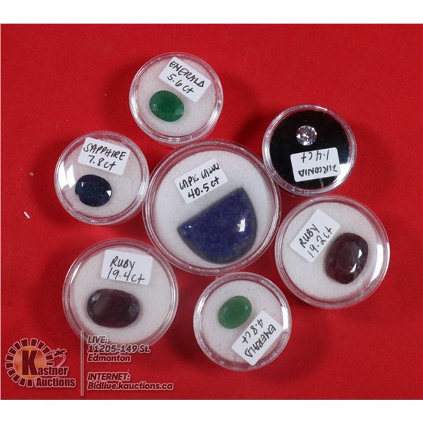 X7 GENUINE RUBY, EMERALD, SAPPHIRE, LAPIS LAZULI