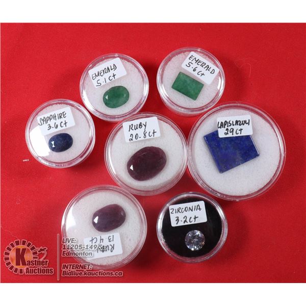 X7 GENUINE RUBY, EMERALD, SAPPHIRE, LAPIS LAZULI