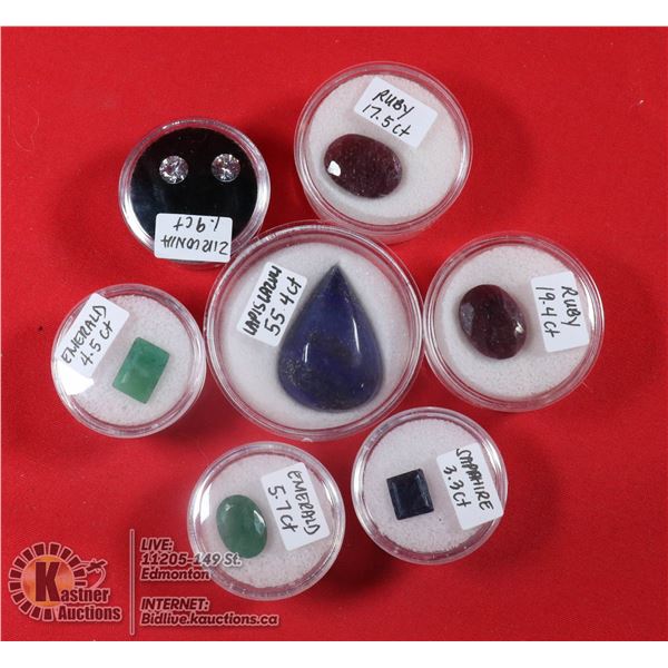 X7 GENUINE RUBY, EMERALD, SAPPHIRE, LAPIS LAZULI