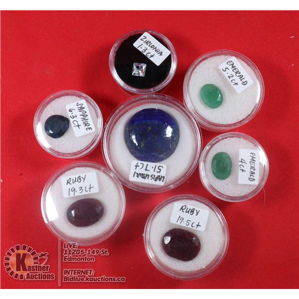 X7 GENUINE RUBY, EMERALD, SAPPHIRE, LAPIS LAZULI