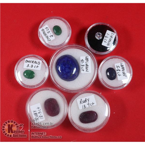 X7 GENUINE RUBY, EMERALD, SAPPHIRE, LAPIS LAZULI