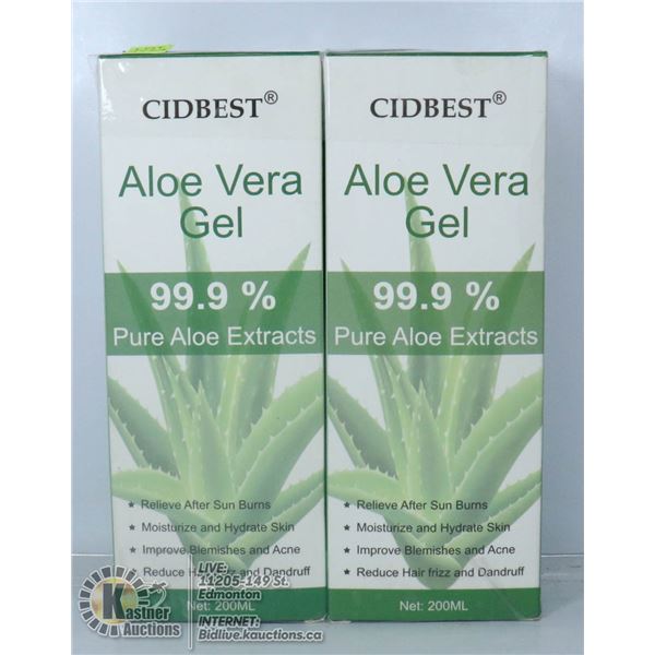2 BOXES OF CIDBEST ALOE VERA GEL. 99% PURE ALOE.