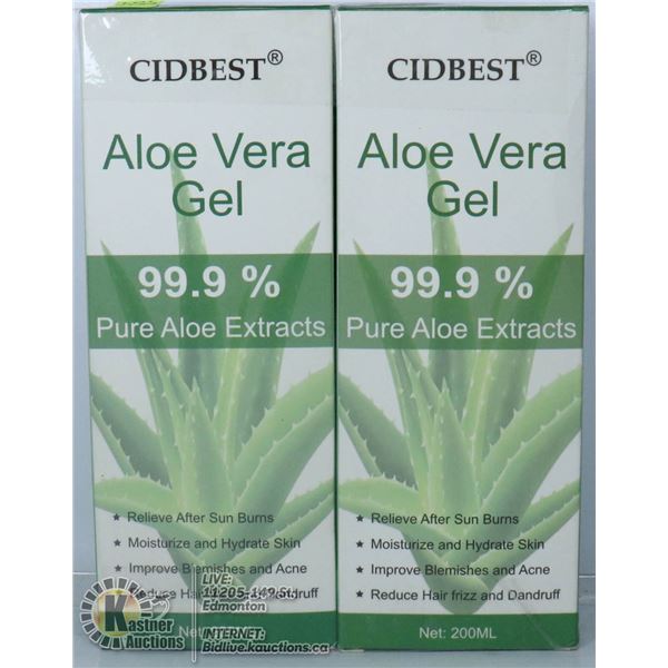 2 BOXES OF CIDBEST ALOE VERA GEL. 99% PURE ALOE.