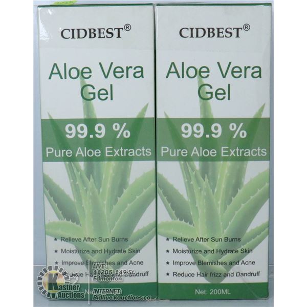 2 BOXES OF CIDBEST ALOE VERA GEL. 99% PURE ALOE.