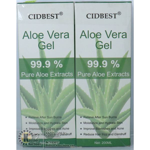 2 BOXES OF CIDBEST ALOE VERA GEL. 99% PURE ALOE.