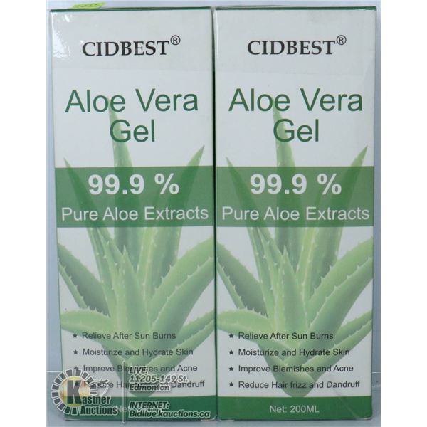 2 BOXES OF CIDBEST ALOE VERA GEL. 99% PURE ALOE.