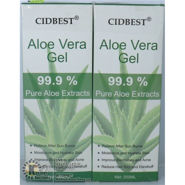 2 BOXES OF CIDBEST ALOE VERA GEL. 99% PURE ALOE.