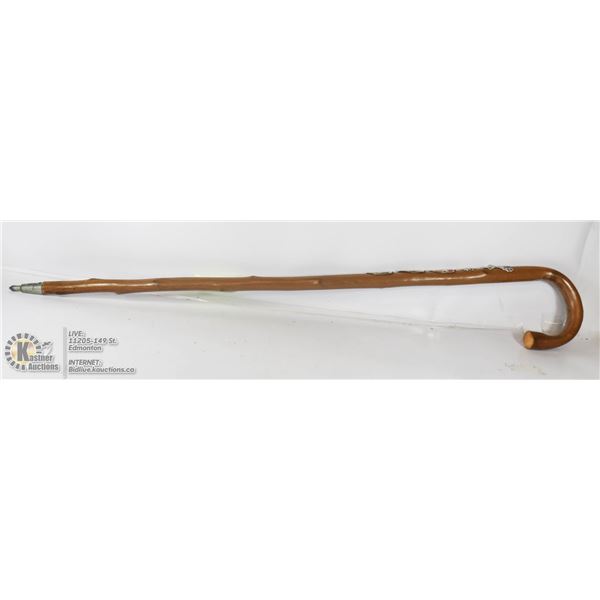 VINTAGE GERMAN CANE WITH METAL LABELS