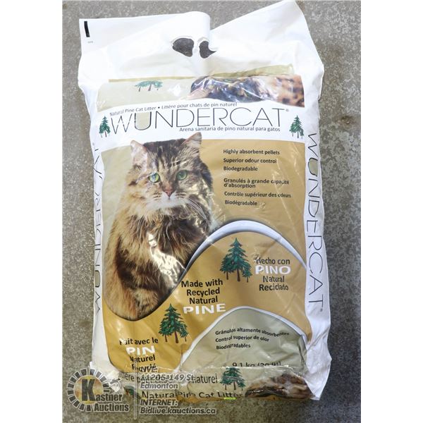 WUNDERCAT NATURAL PINE CAT LITTER. 9.1KG.