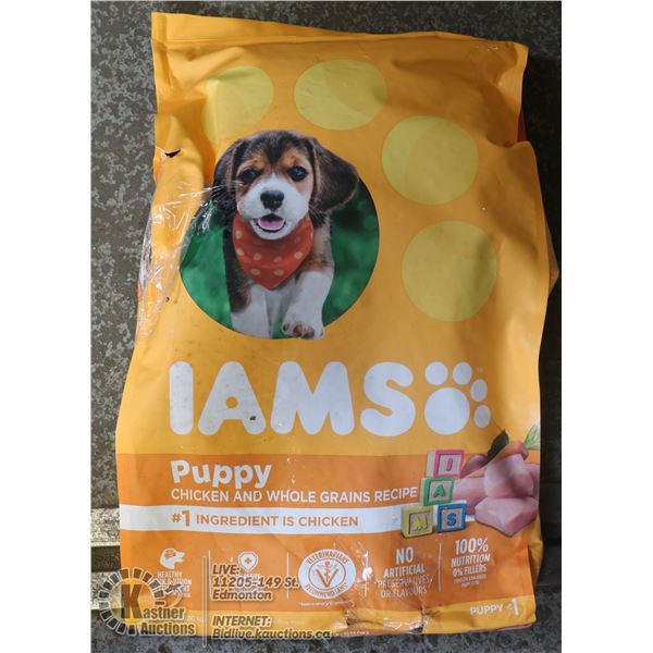 IAMS PUPPY CHICKEN AND WHOLE GRAINS RECIPE.