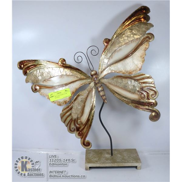 LARGE METAL BUTTERFLY FOR YARD ON STAND