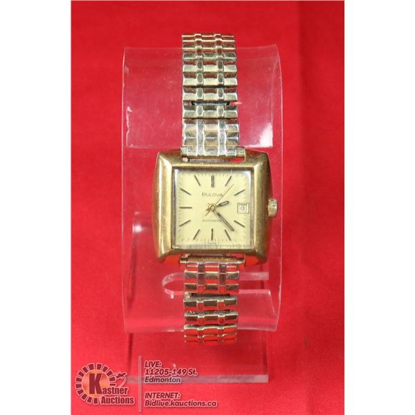 VINTAGE GOLD TONE AUTOMATIC BULOVA WATCH