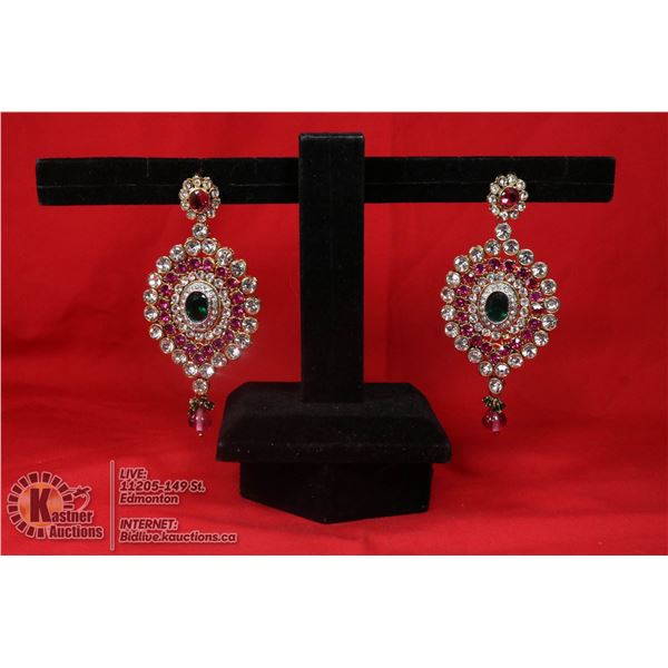 LARGE RHINESTONE EARRINGS