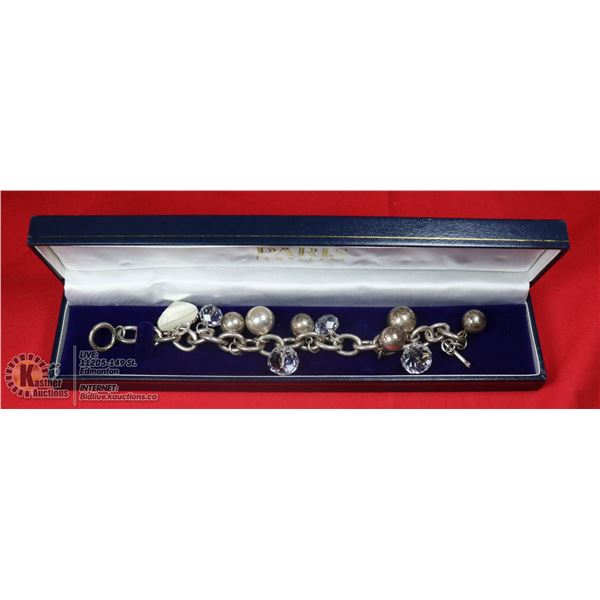 CHICOS SILVER BOBBLE BRACELET IN BOX