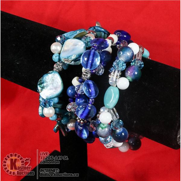 PEARL AND GLASS BRACELETS ALL TOGETHER