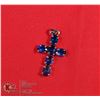 Image 1 : VINTAGE  BLUE MULTI STONE CROSS PENDANT