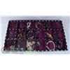 Image 1 : LARGE POLKA DOT TRAY OF STONE JEWELRY & MORE