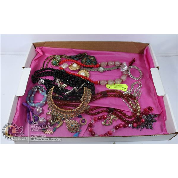 VINTAGE TRAY OF ASSORTED CRYSTAL MARQUESITE