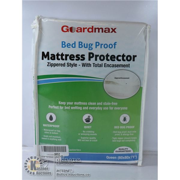 GUARDMAX BEDBUG PROOF MATTRESS PROTECTOR. QUEEN SIZE